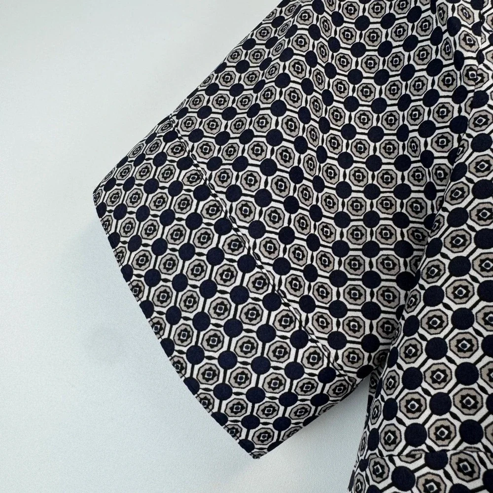 J.Crew Dress Women's 00 Navy Geometric Shirt Dress Sheath‎ Mini